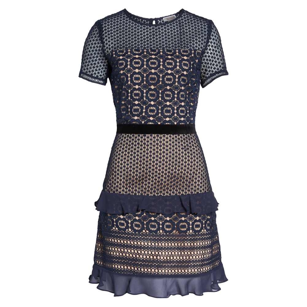 Chelsea28 Velveteen Belt Lace Sheath Dress