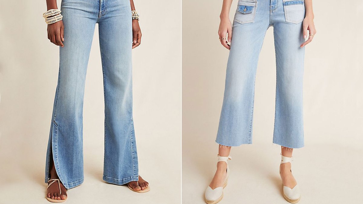 MOTHER The Hustler High-Rise Bootcut Jeans, 7 For All Mankind Alexa High-Rise Cropped Wide-Leg Denim from Anthropologie