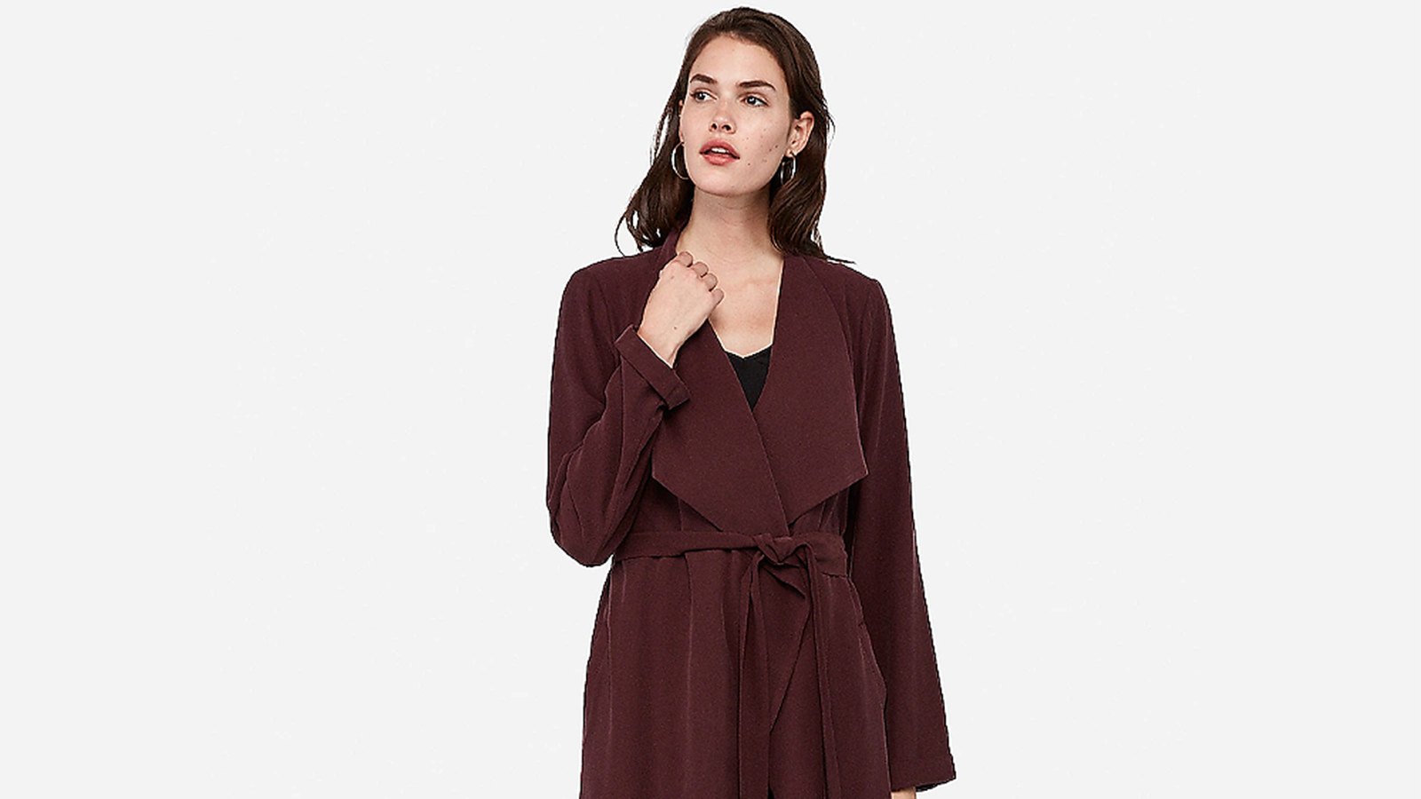 Express Trench Coat Cabernet