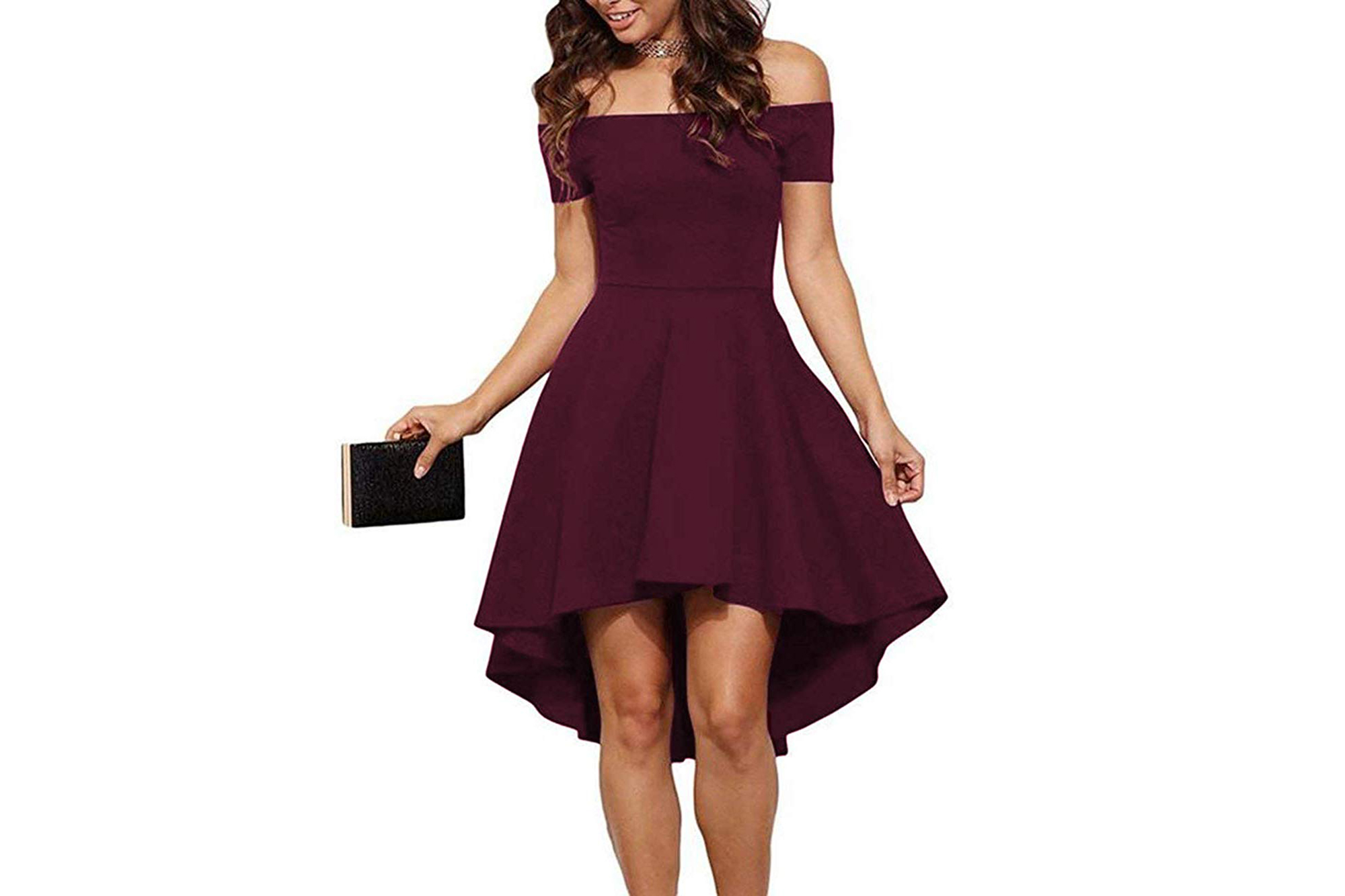 Sarin Mathews Off-the-Shoulder Cocktail Skater Dress