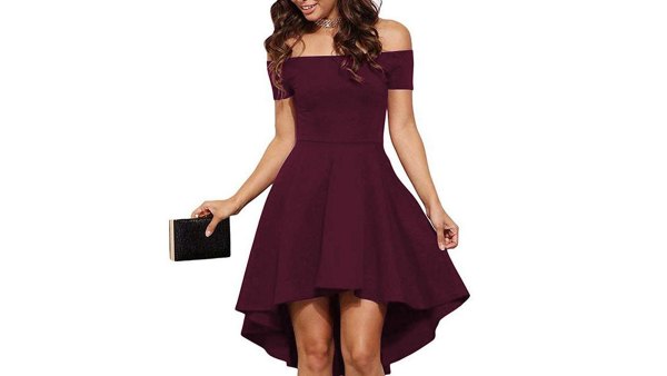 Sarin Mathews Off-the-Shoulder Cocktail Skater Dress