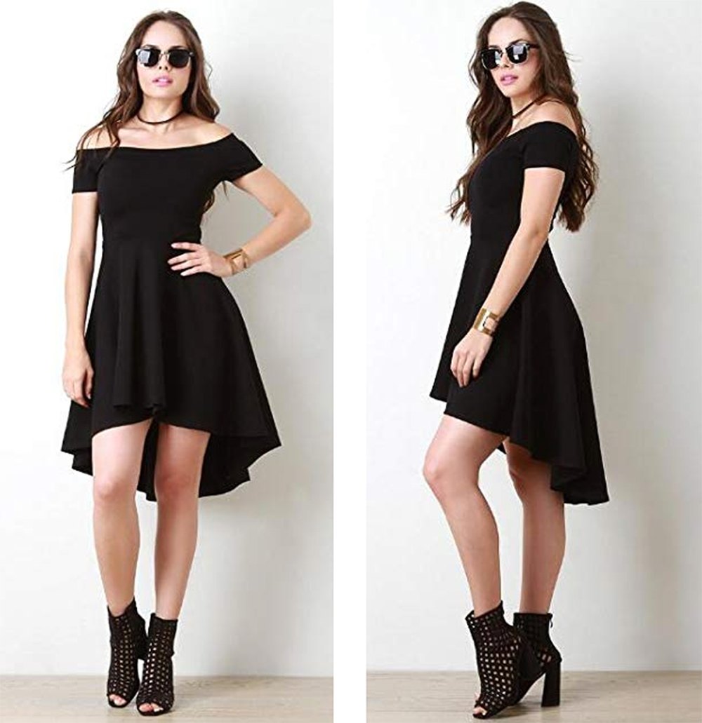 Sarin Mathews Off-the-Shoulder Cocktail Skater Dress