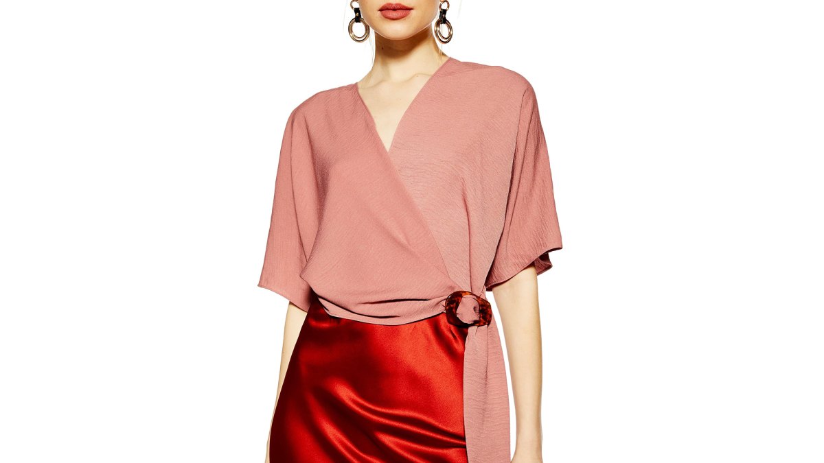 Topshop Buckle Wrap Top