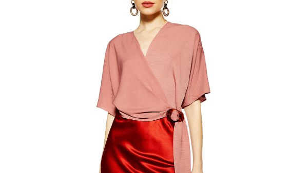 Topshop Buckle Wrap Top