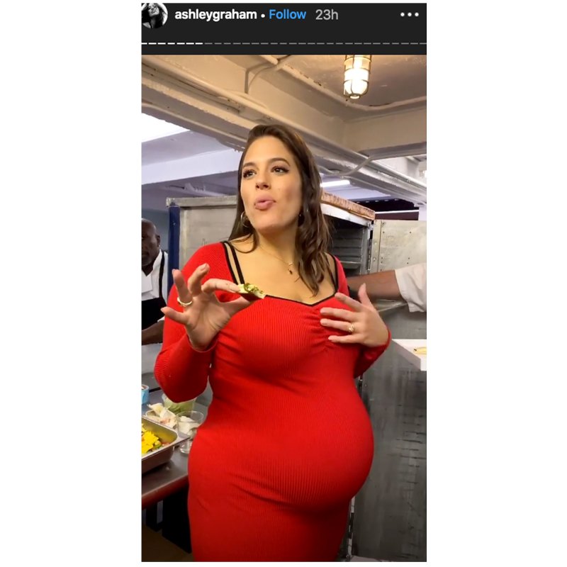 Ashley Graham Pregnancy Pics Baby Shower Red Dress
