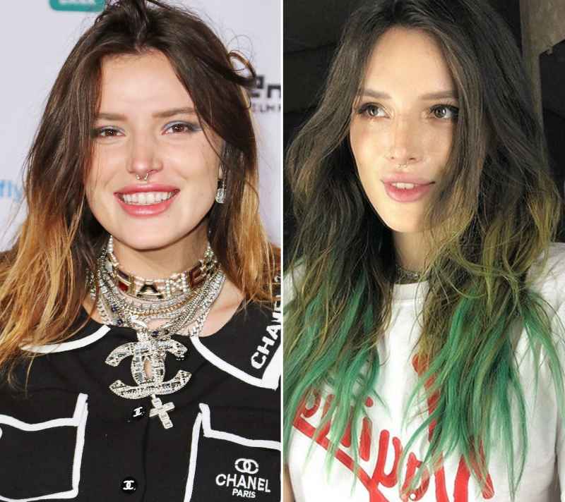 Bella Thorne Hair Change Green Tips