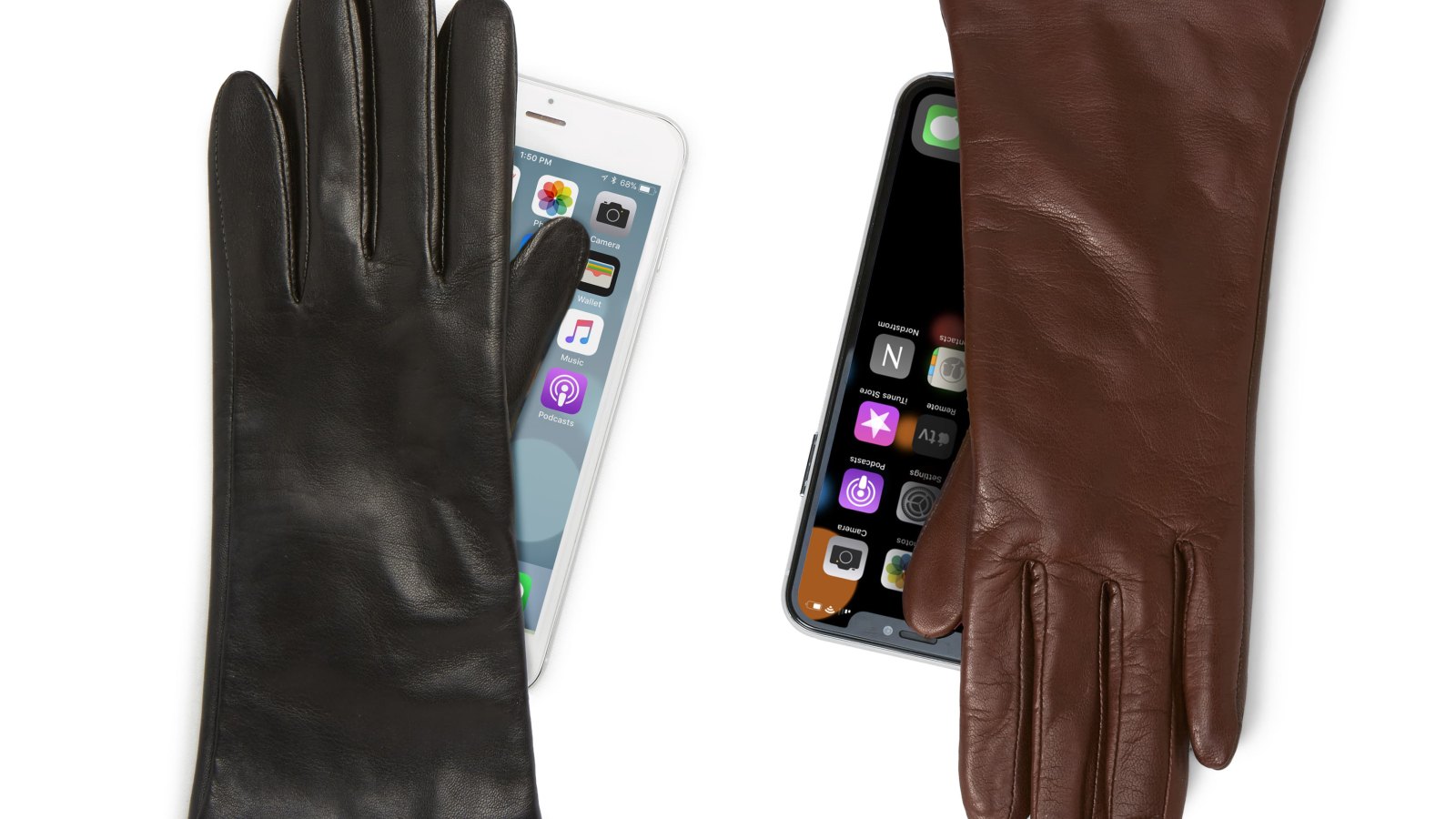 Cashmere Lined Leather Touchscreen Gloves featured