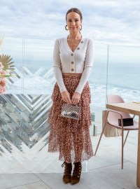 Catt Sadler Stunned in a Leopard Print Skirt at the LALA LÉXA Luncheon in Malibu