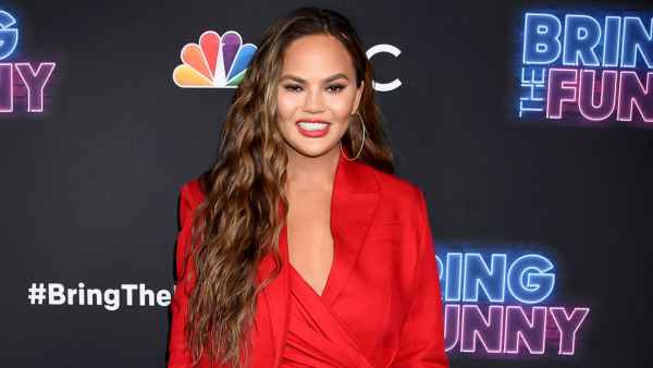 Chrissy Teigen Wearing Lado Bokuchava, Shoes by Giuseppe Zanotti