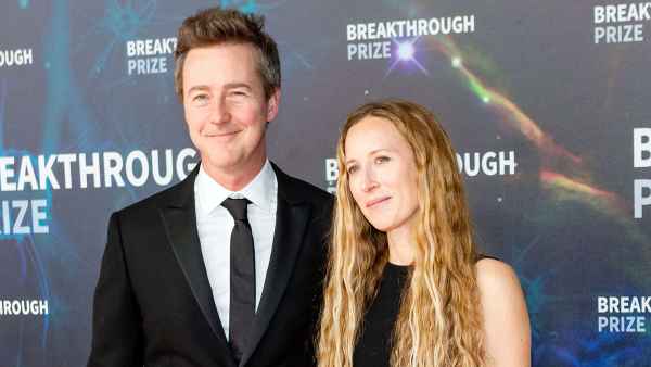 Edward Norton and Shauna Robertson at Breakthrough Prize Ceremony Talks Oscar Nominations and Life Lessons for Son