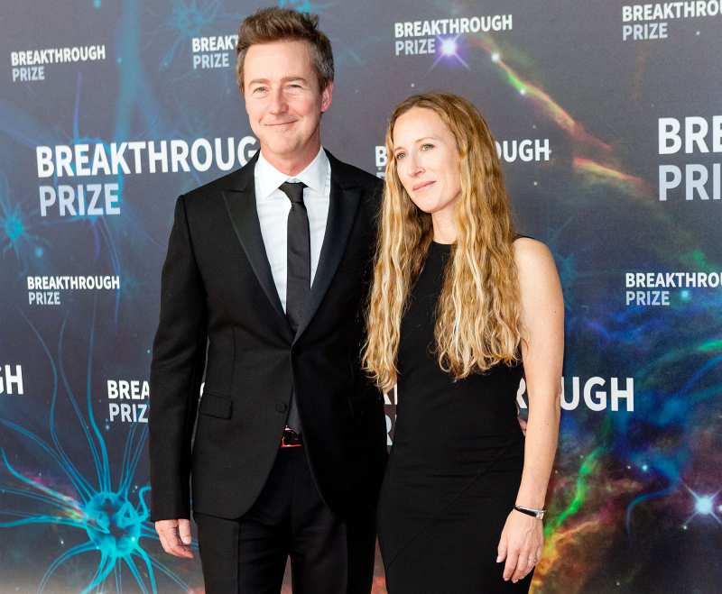 Edward Norton and Shauna Robertson at Breakthrough Prize Ceremony Talks Oscar Nominations and Life Lessons for Son