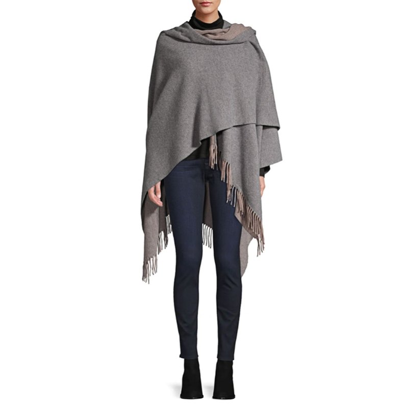 Eileen Fisher Double-Faced Wool & Cashmere Shawl