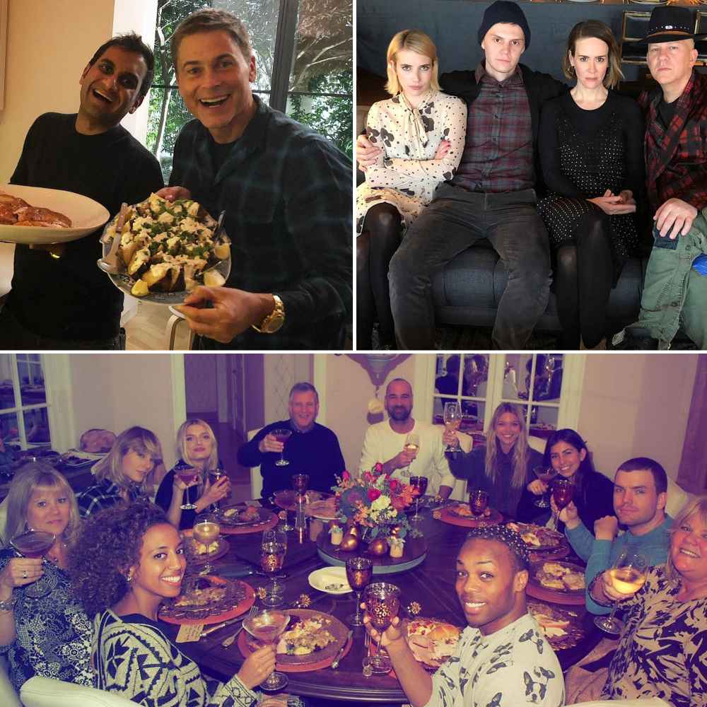 Rob Lowe, Aziz Ansari, Emma Roberts, Taylor Swift Celebrity Friendsgivings Thanksgiving