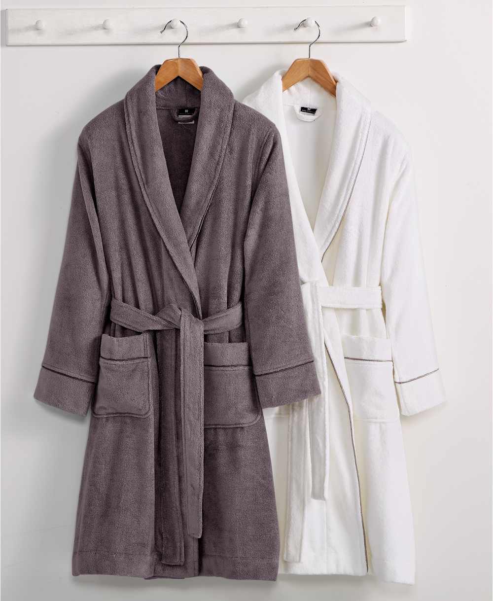 Hotel Collection Finest Modal Robe grey white