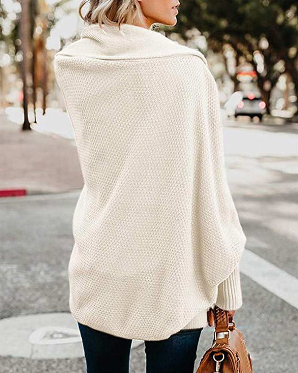 Imily Bela Batwing Oversized Wrap Cardigan white