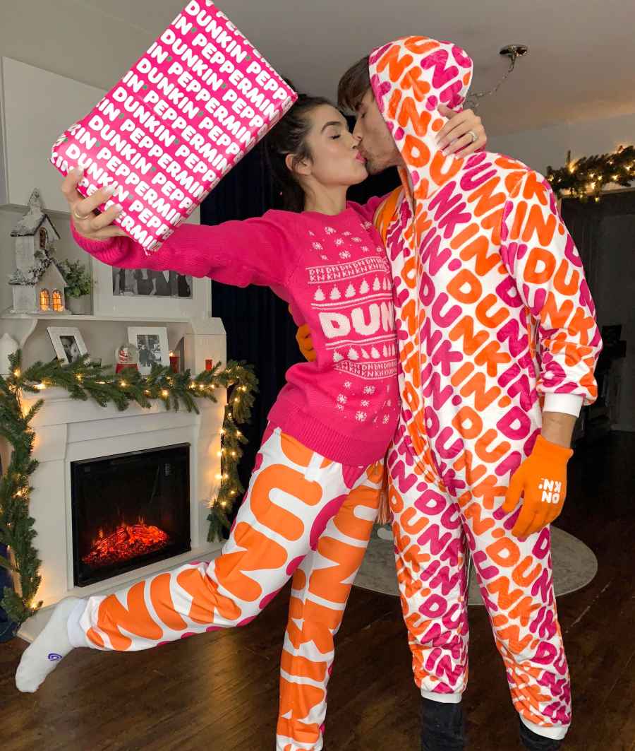 Jared Haibon Ashley Iaconetti Are Loving Dunkin New Holiday Merch