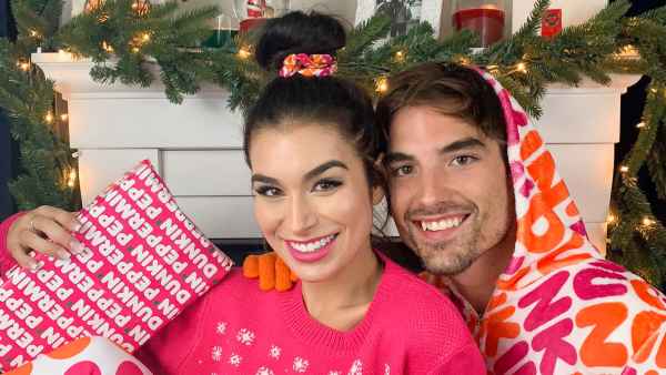 Jared Haibon Ashley Iaconetti Are Loving Dunkin New Holiday Merch