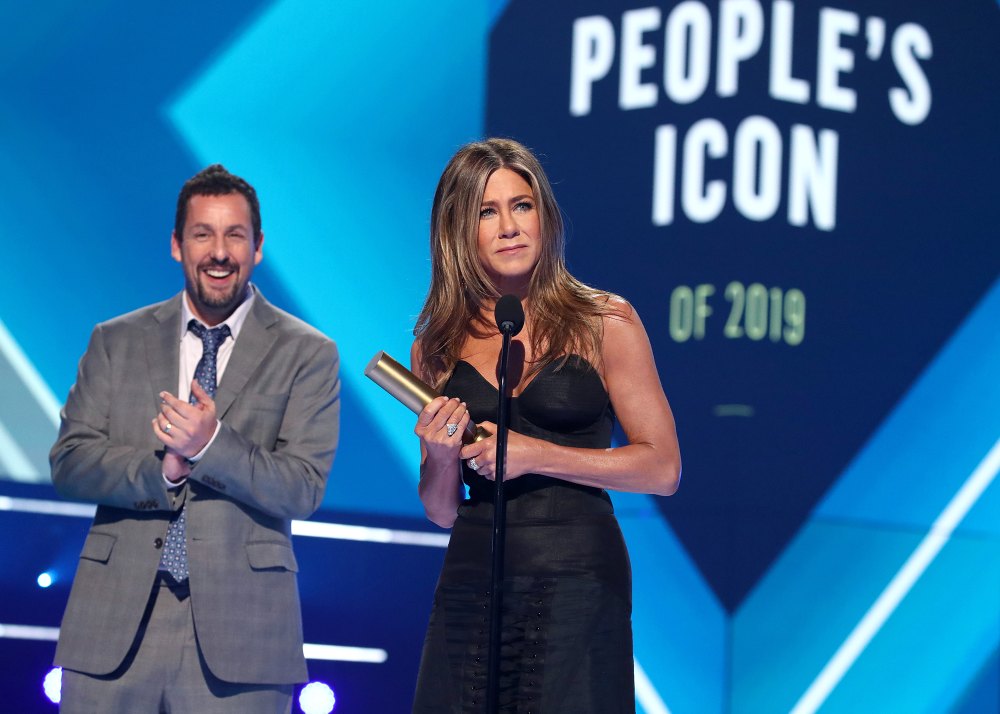 Jennifer Aniston Accepts the 2019 People’s Icon Award from Friend Adam Sandler