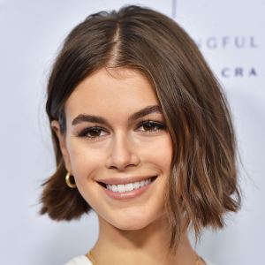 Kaia Gerber Wears "P" Necklace