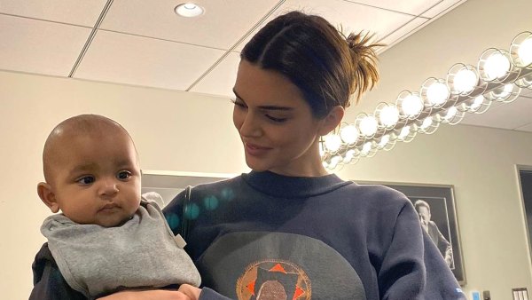 Kendall Jenner Jokes About Starting a Family With Fai Khadra While Cuddling Nephews Saint and Psalm Instagram