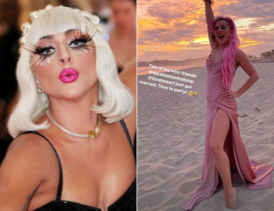 Lady Gaga Hair Change Blonde to Pink