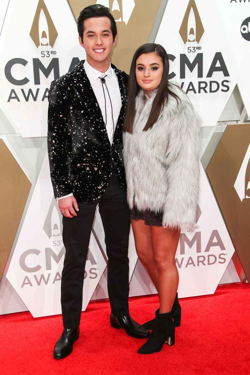 Laine Hardy and Sydney Becnel PDA Arrival Red Carpet 2019 CMA Awards