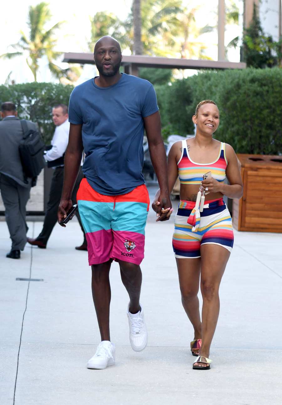 Lamar Odom and Fiancee Sabrina Parr Relax by the Pool After Surprise Engagement