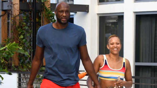 Lamar Odom and Fiancee Sabrina Parr Relax by the Pool After Surprise Engagement