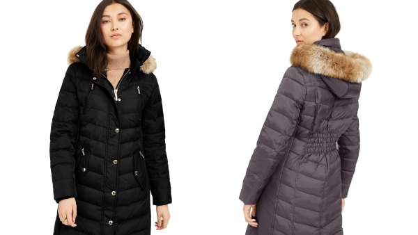 MICHAEL Michael Kors Faux-Fur-Trim Hooded Down Puffer Coat, Created For Macy's (Black)