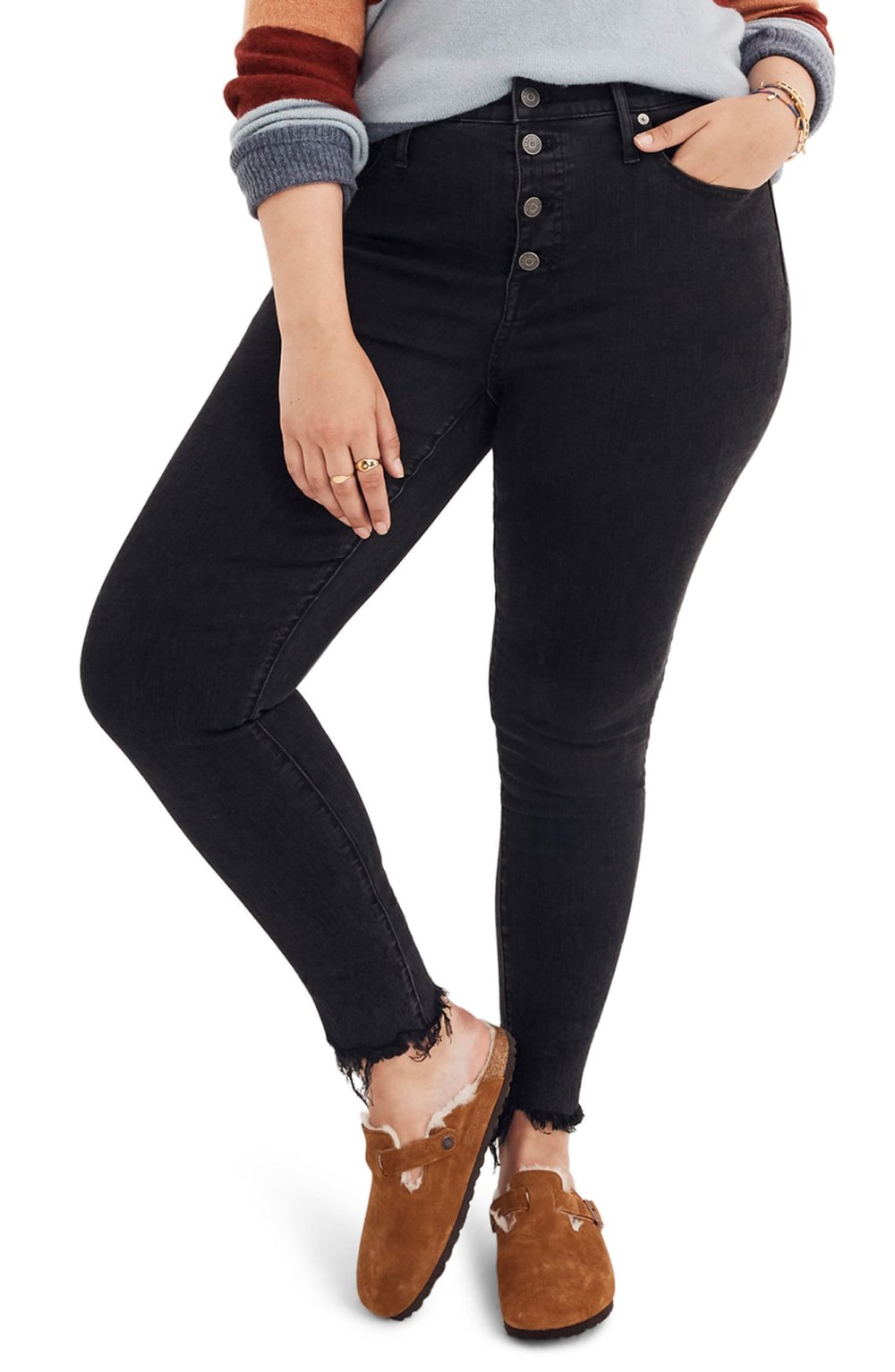 Madewell 9-Inch Button Ankle Skinny Jeans plus size