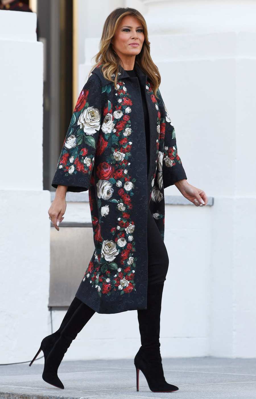 Melania Trump Floral Overcoat November 25, 2019