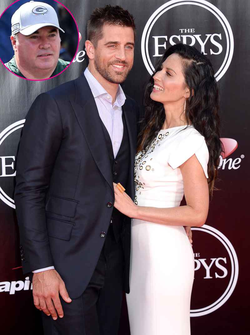 Mike McCarthy, Olivia Munn and Aaron Rodgers