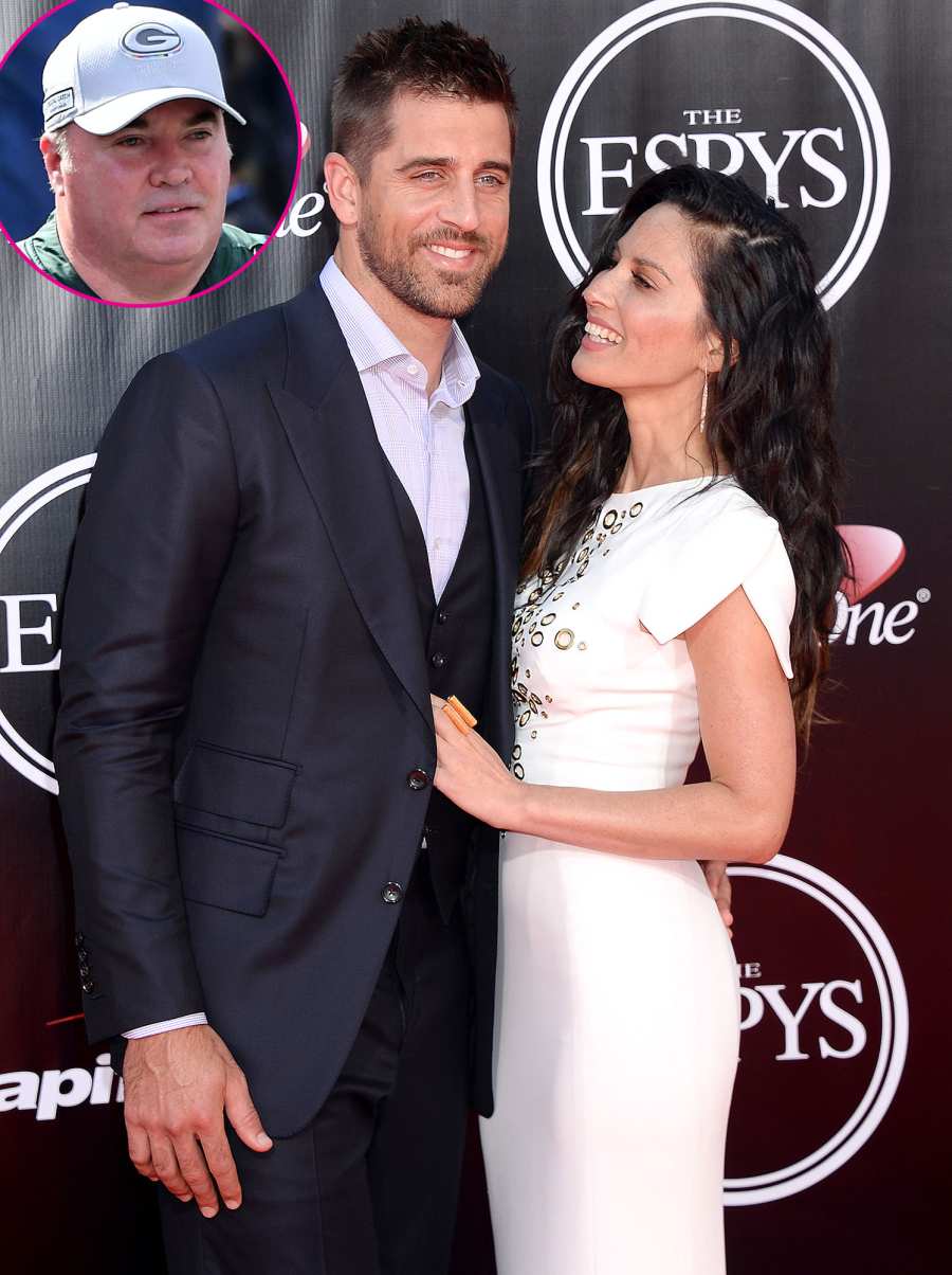 Mike McCarthy, Olivia Munn and Aaron Rodgers
