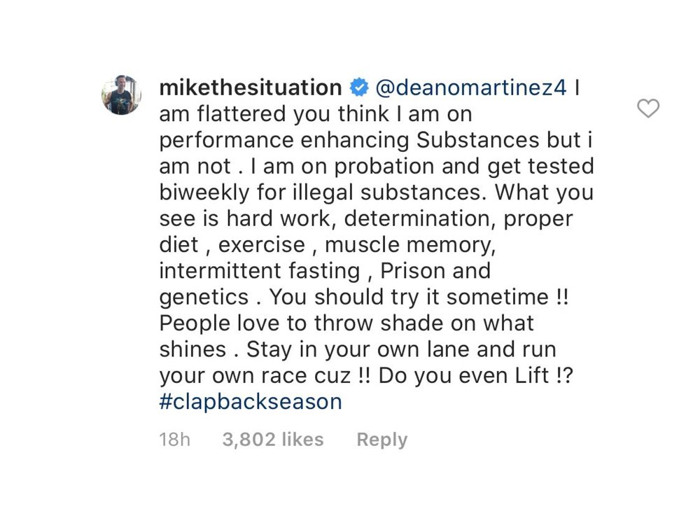 Mike 'The Situation' Sorrentino Fires Back After Steroid Accusations