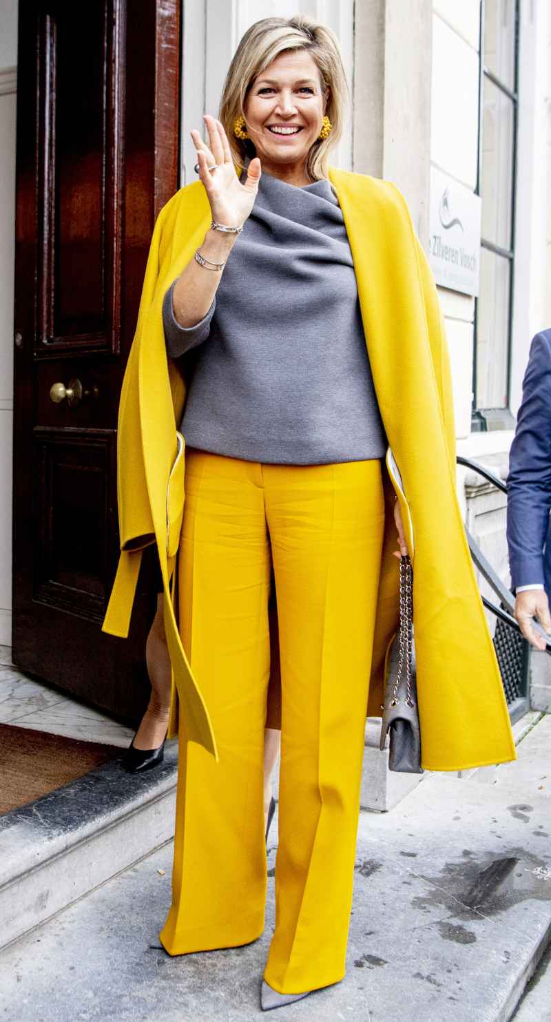 Queen Maxima Mustard Pantsuit November 5, 2019