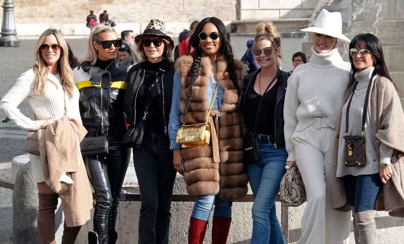 Denise Richards, Lisa Rinna, Teddi Mellencamp, Garcelle Beauvais, Erika Girardi, Dorit Kemsley, Sutton Stracke and Kyle Richards Real Housewives of Beverly Hills Cast Trip to Rome