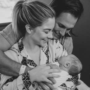 Shawn Johnson and Andrew East With Newborn Baby