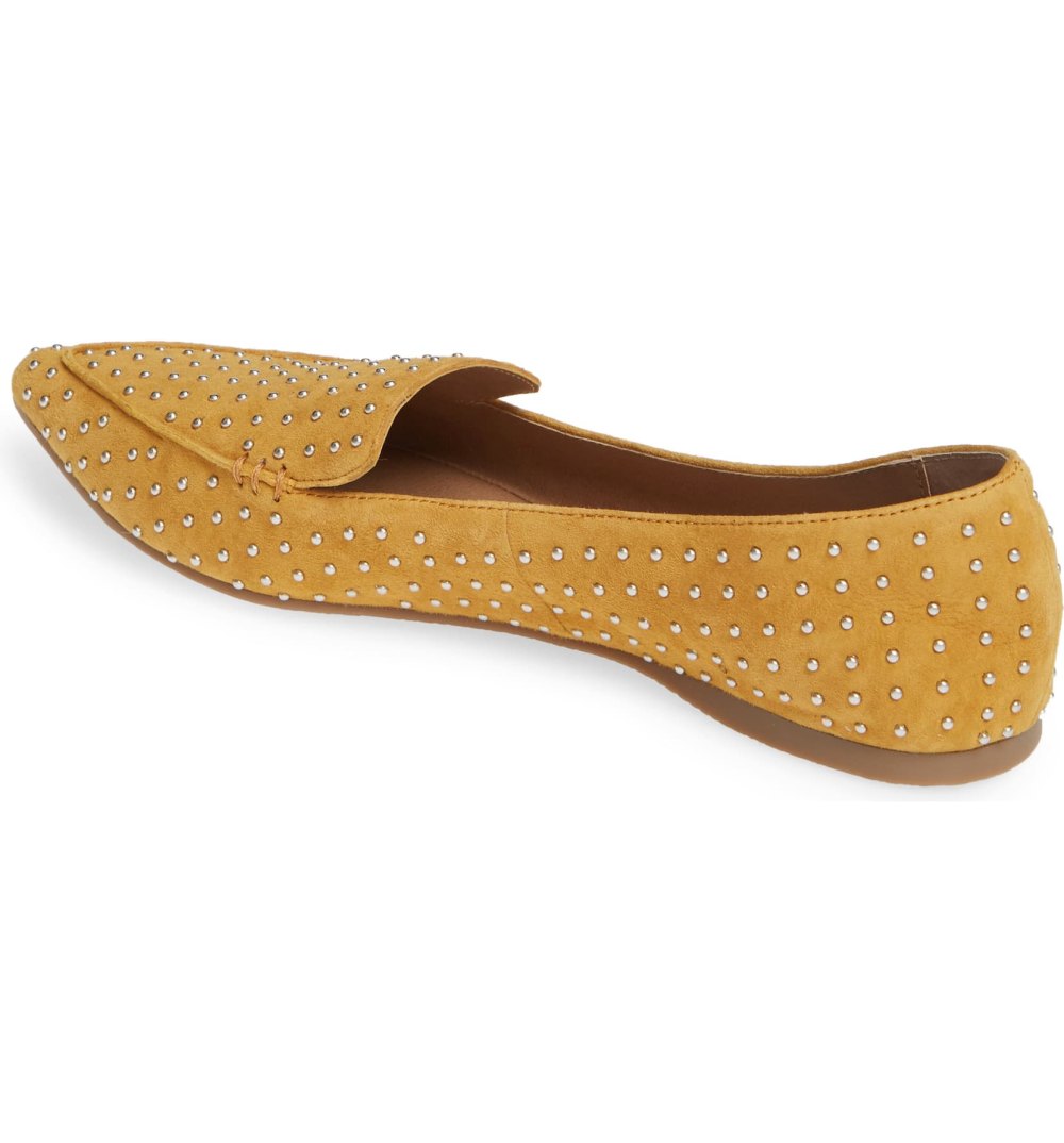 Steve Madden Feather Studded Loafer yellow