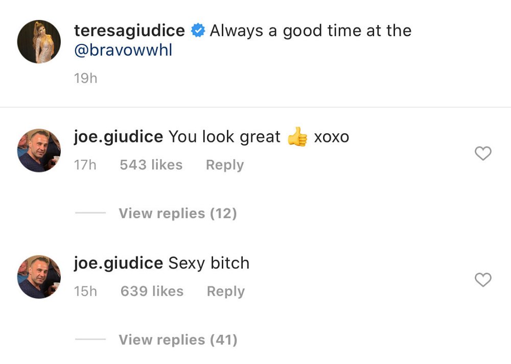 Teresa Giudice and Joe Giudice Comments Instagram