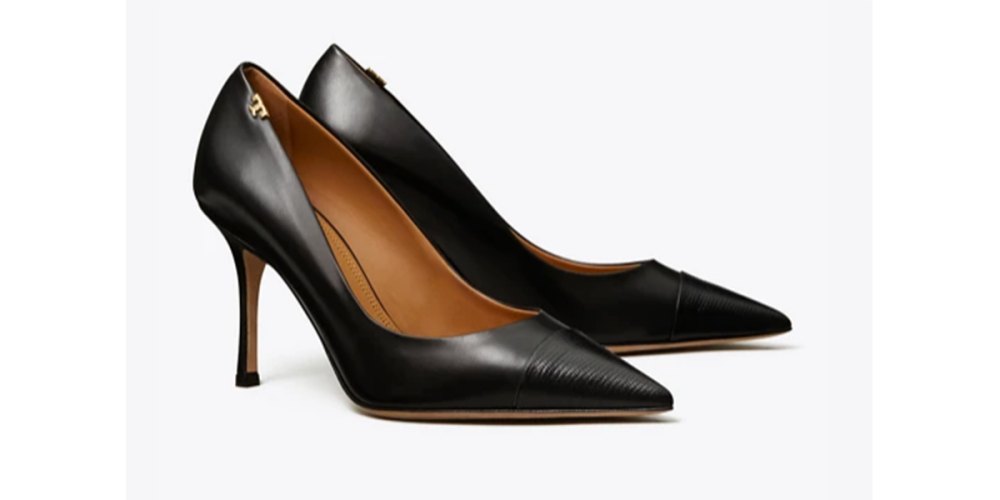 Tory Burch Penelope Embossed Cap-Toe Pump