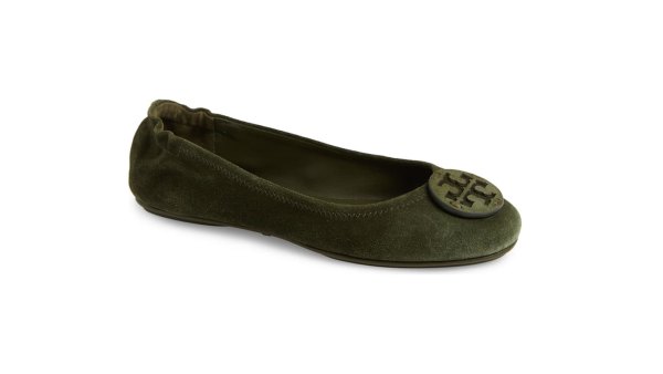 Tory Burch 'Minnie' Ballet Flat green