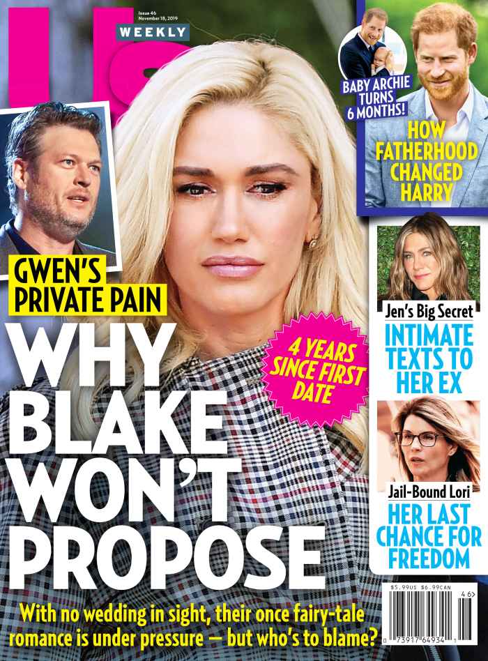 Us Weekly Cover Issue 4619 Why Blake Shelton Wont Propose to Gwen Stefani
