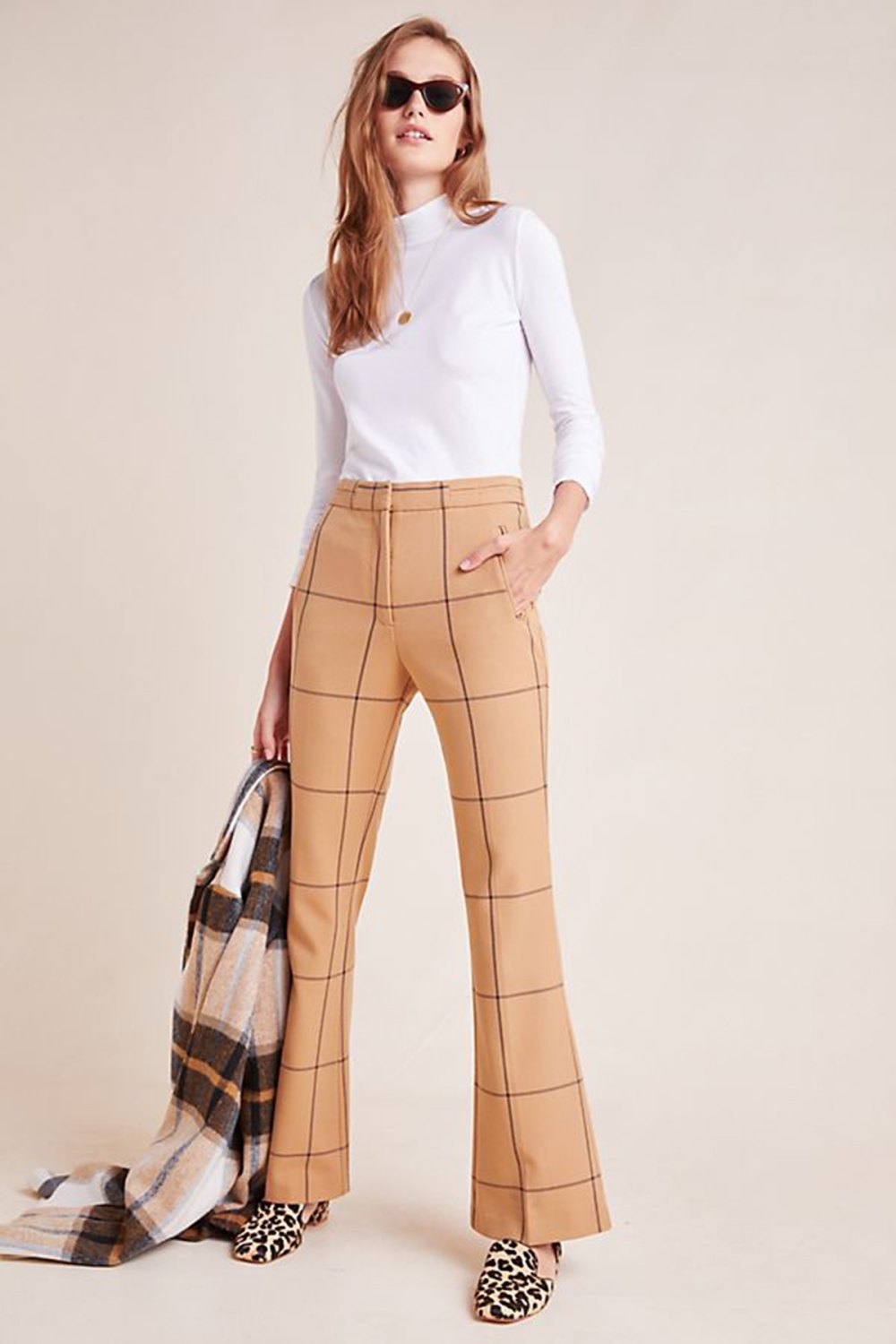 Wiley Windowpane Bootcut Trousers