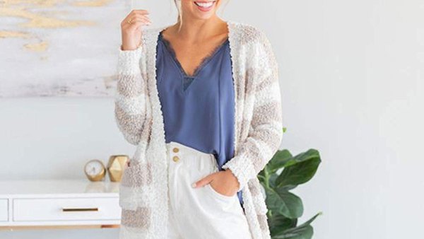 MEROKEETY Long Sleeve Soft Chunky Knit Sweater