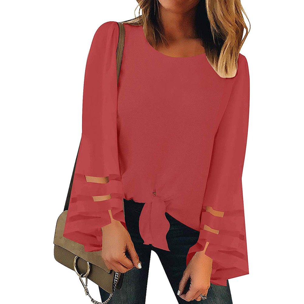 LookbookStore Mesh Panel Blouse