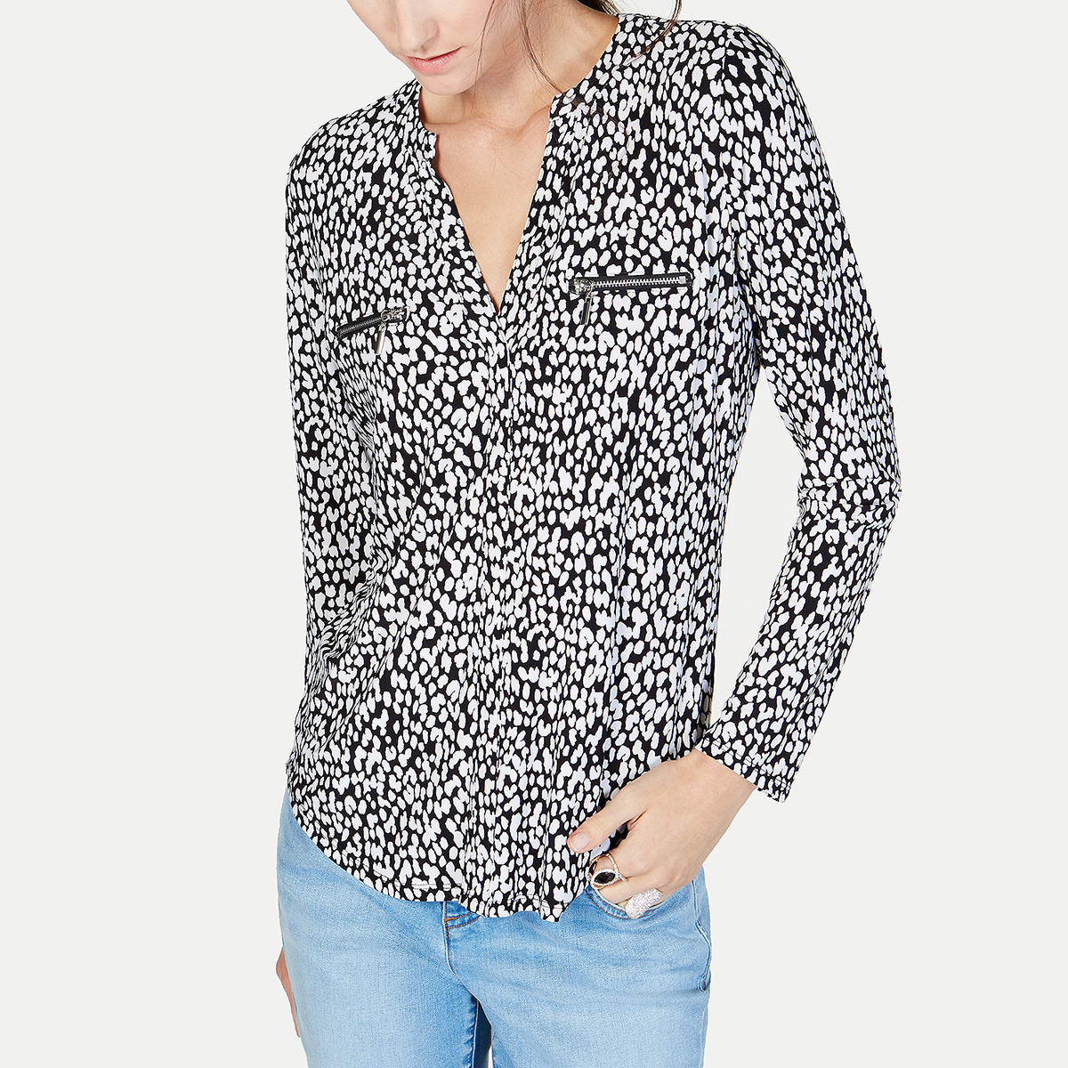 one shoulder cheetah top