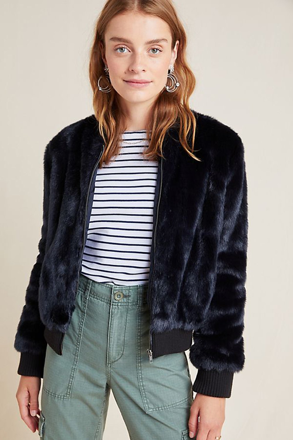 Cupcakes and Cashmere Faux-Fur Bomber Jacket