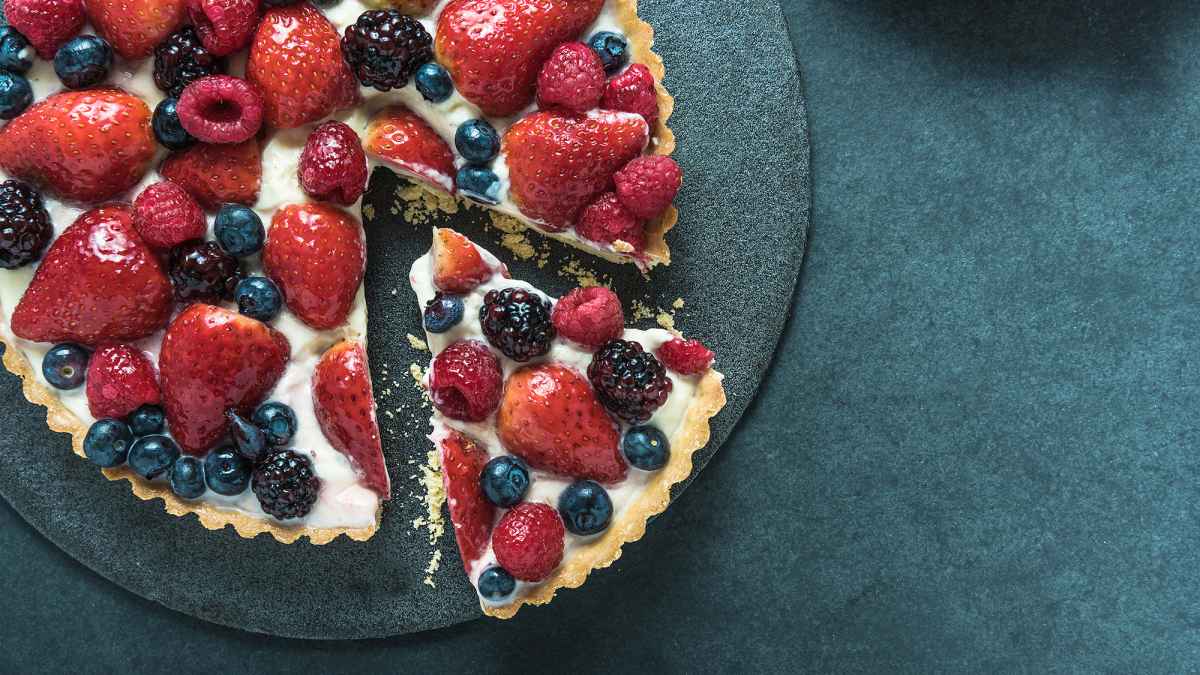 Summer berries tasty tart