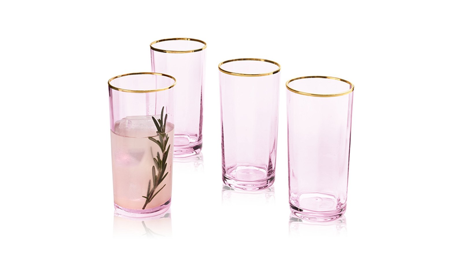 Martha Stewart Collection Blush Highball Glasses, Set of 4, Created for Macy's