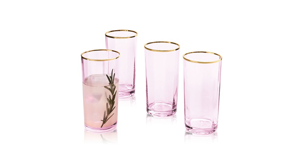 Martha Stewart Collection Blush Highball Glasses, Set of 4, Created for Macy's
